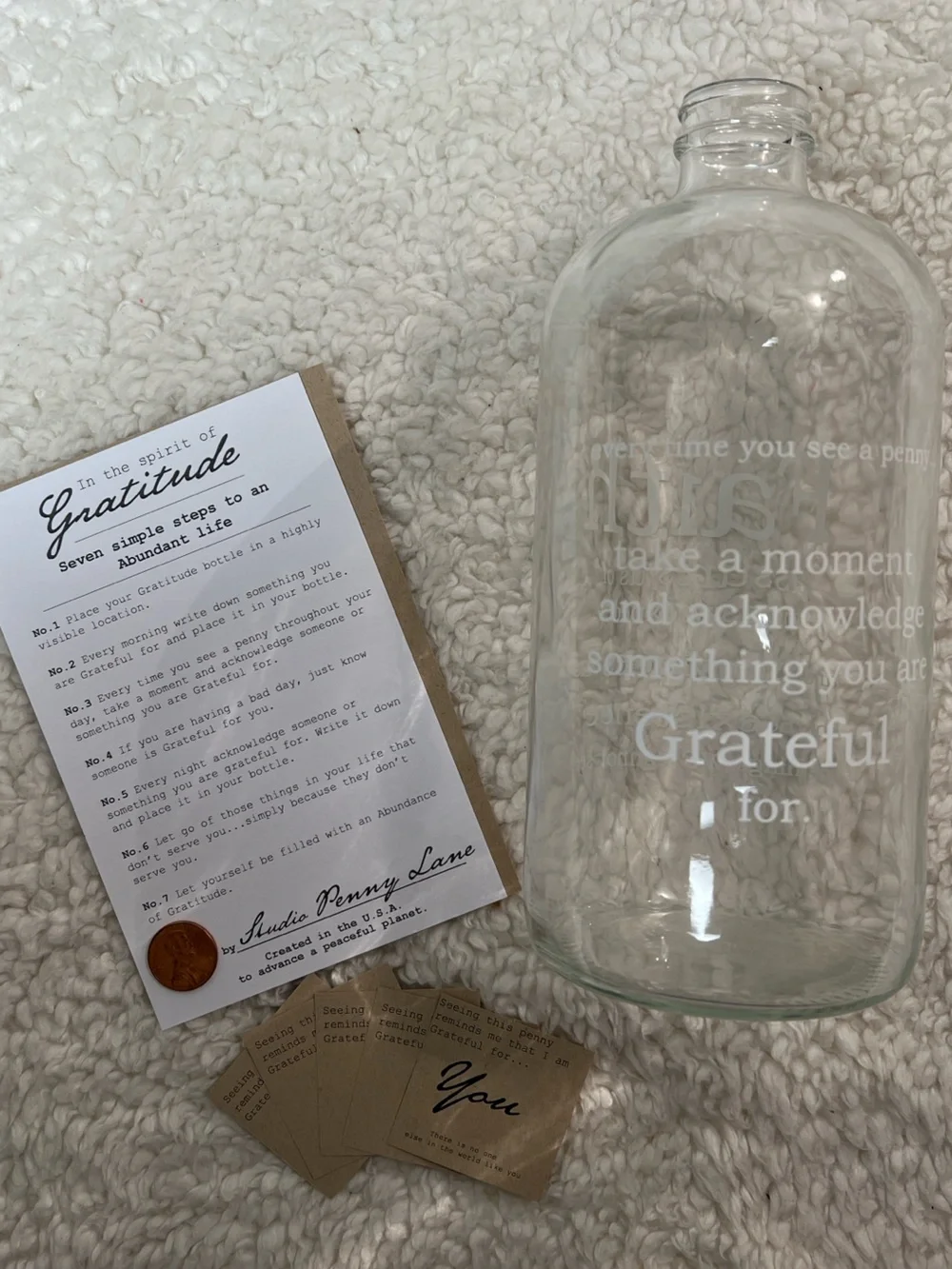 Studio Pennylane Faith & Gratitude Clear Apothecary Jar